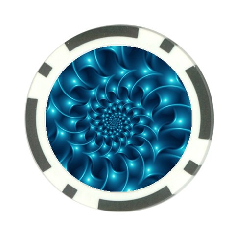 Glossy Light Blue Spiral Fractal Poker Chip Card Guard (10 pack) from ArtsNow.com Back