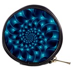 Glossy Light Blue Spiral Fractal Mini Makeup Bag