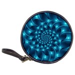 Glossy Light Blue Spiral Fractal Classic 20-CD Wallet