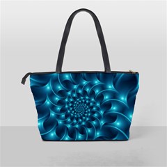 Glossy Light Blue Spiral Fractal Classic Shoulder Handbag from ArtsNow.com Back