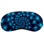 Glossy Light Blue Spiral Fractal Sleeping Mask