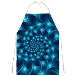 Glossy Light Blue Spiral Fractal Full Print Apron