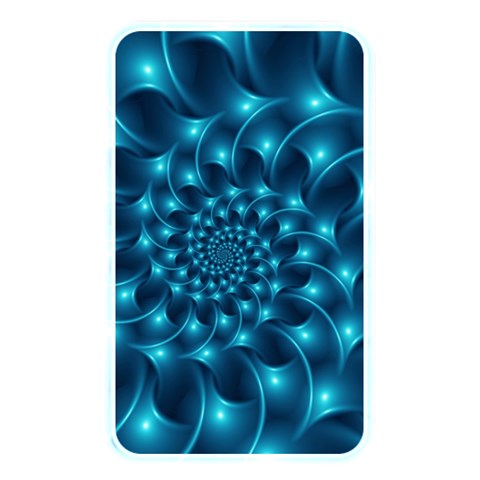 Glossy Light Blue Spiral Fractal Memory Card Reader (Rectangular) from ArtsNow.com Front