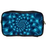 Glossy Light Blue Spiral Fractal Toiletries Bag (Two Sides)