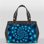 Glossy Light Blue Spiral Fractal Oversize Office Handbag