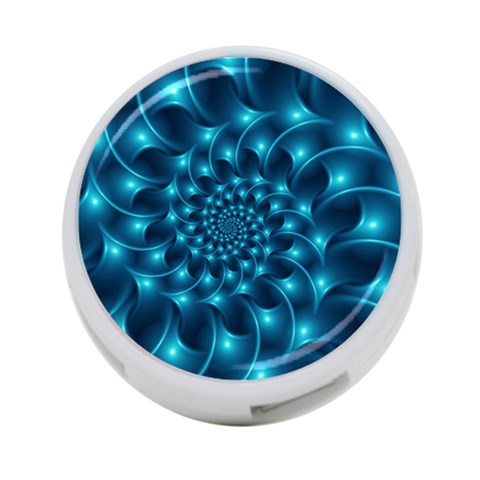 Glossy Light Blue Spiral Fractal 4 Front