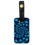 Glossy Light Blue Spiral Fractal Luggage Tag (one side)