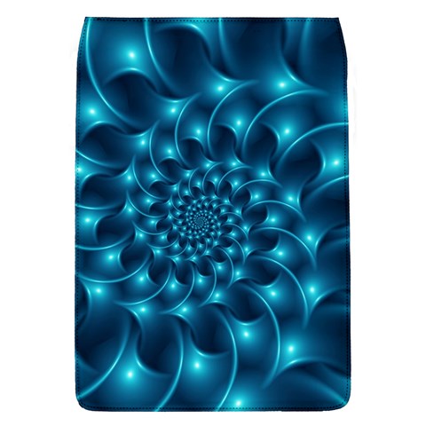 Glossy Light Blue Spiral Fractal Removable Flap Cover (L) from ArtsNow.com Front