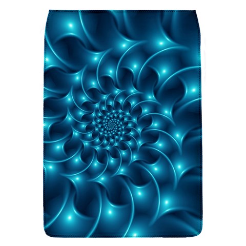 Glossy Light Blue Spiral Fractal Removable Flap Cover (S) from ArtsNow.com Front