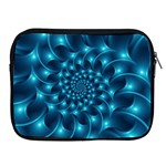 Glossy Light Blue Spiral Fractal Apple iPad 2/3/4 Zipper Case