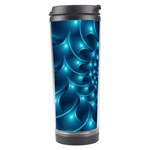 Glossy Light Blue Spiral Fractal Travel Tumbler