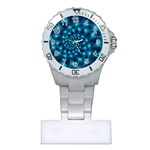 Glossy Light Blue Spiral Fractal Plastic Nurses Watch