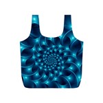 Glossy Light Blue Spiral Fractal Full Print Recycle Bag (S)