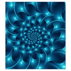 Glossy Light Blue Spiral Fractal Drawstring Pouch (Medium) from ArtsNow.com Back