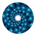 Glossy Light Blue Spiral Fractal CD Wall Clock