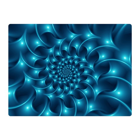 Glossy Light Blue Spiral Fractal Double Sided Flano Blanket (Mini) from ArtsNow.com 35 x27  Blanket Front