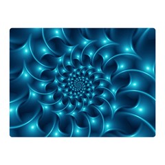 Glossy Light Blue Spiral Fractal Double Sided Flano Blanket (Mini) from ArtsNow.com 35 x27  Blanket Front