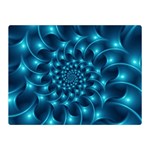 Glossy Light Blue Spiral Fractal Double Sided Flano Blanket (Mini)