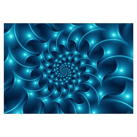 Glossy Light Blue Spiral Fractal Samsung Galaxy Note 4 Case (White) from ArtsNow.com Front