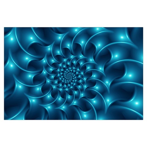 Glossy Light Blue Spiral Fractal Samsung Galaxy Note 4 Case (Black) from ArtsNow.com Front