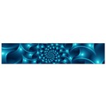 Glossy Light Blue Spiral Fractal Flano Scarf (Small)