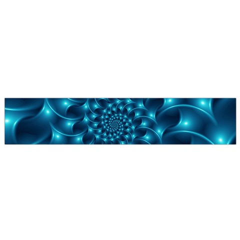 Glossy Light Blue Spiral Fractal Flano Scarf (Small) from ArtsNow.com Back