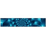 Glossy Light Blue Spiral Fractal Flano Scarf (Large)