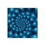 Glossy Light Blue Spiral Fractal Satin Bandana Scarf