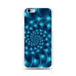 Glossy Light Blue Spiral Fractal Apple iPhone 6/6S Silicone Case (Transparent)