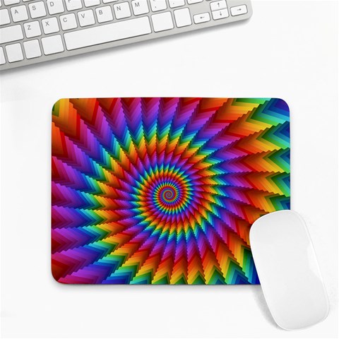 Psychedelic Rainbow Spiral Small Mousepad from ArtsNow.com Front