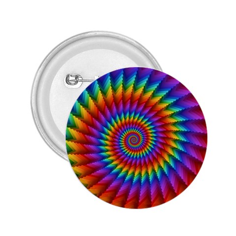 Psychedelic Rainbow Spiral 2.25  Button from ArtsNow.com Front