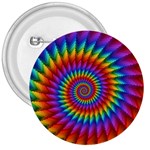 Psychedelic Rainbow Spiral 3  Button