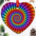 Psychedelic Rainbow Spiral Ornament (Heart)