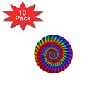 Psychedelic Rainbow Spiral 1  Mini Button (10 pack) 