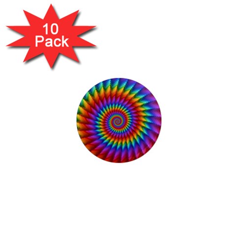 Psychedelic Rainbow Spiral 1  Mini Magnet (10 pack)  from ArtsNow.com Front