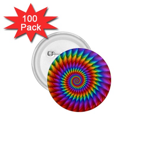 Psychedelic Rainbow Spiral 1.75  Button (100 pack)  from ArtsNow.com Front