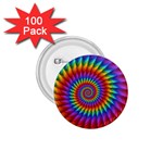 Psychedelic Rainbow Spiral 1.75  Button (100 pack) 