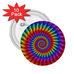 Psychedelic Rainbow Spiral 2.25  Button (10 pack)