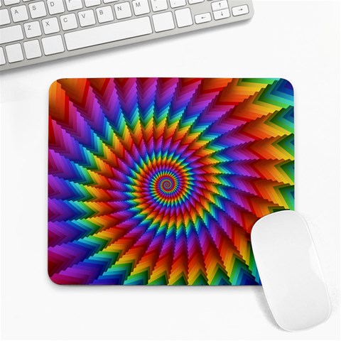 Psychedelic Rainbow Spiral Large Mousepad from ArtsNow.com Front