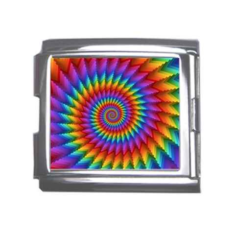 Psychedelic Rainbow Spiral Mega Link Italian Charm (18mm) from ArtsNow.com Front