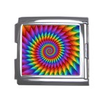 Psychedelic Rainbow Spiral Mega Link Italian Charm (18mm)