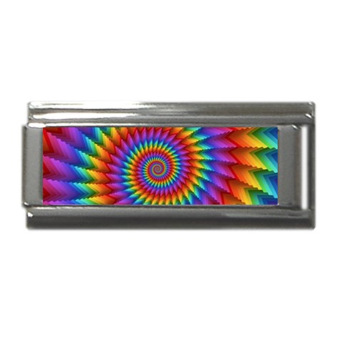 Psychedelic Rainbow Spiral Superlink Italian Charm (9mm) from ArtsNow.com Front