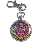 Psychedelic Rainbow Spiral Key Chain Watch