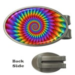 Psychedelic Rainbow Spiral Money Clip (Oval)