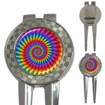 Psychedelic Rainbow Spiral 3-in-1 Golf Divot