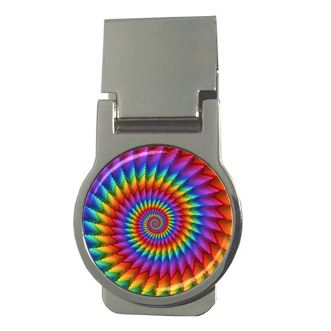 Psychedelic Rainbow Spiral Money Clip (Round) from ArtsNow.com Front