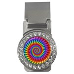 Psychedelic Rainbow Spiral Money Clip (CZ)