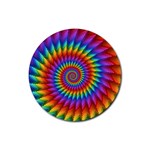 Psychedelic Rainbow Spiral Rubber Round Coaster (4 pack)