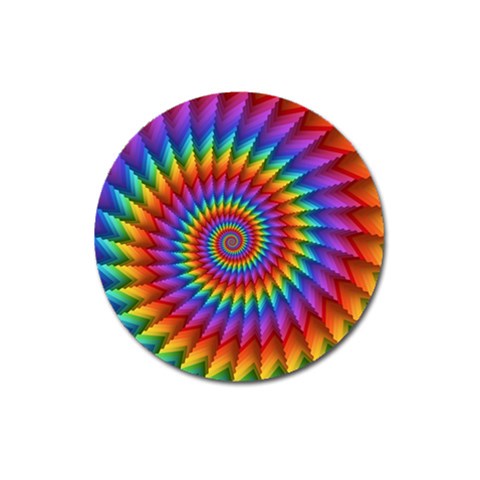 Psychedelic Rainbow Spiral Magnet 3  (Round) from ArtsNow.com Front