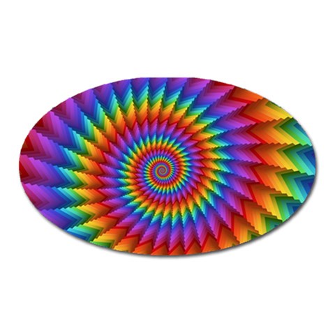 Psychedelic Rainbow Spiral Magnet (Oval) from ArtsNow.com Front